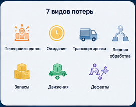 Наглядная иллюстрация семи видов потерь
